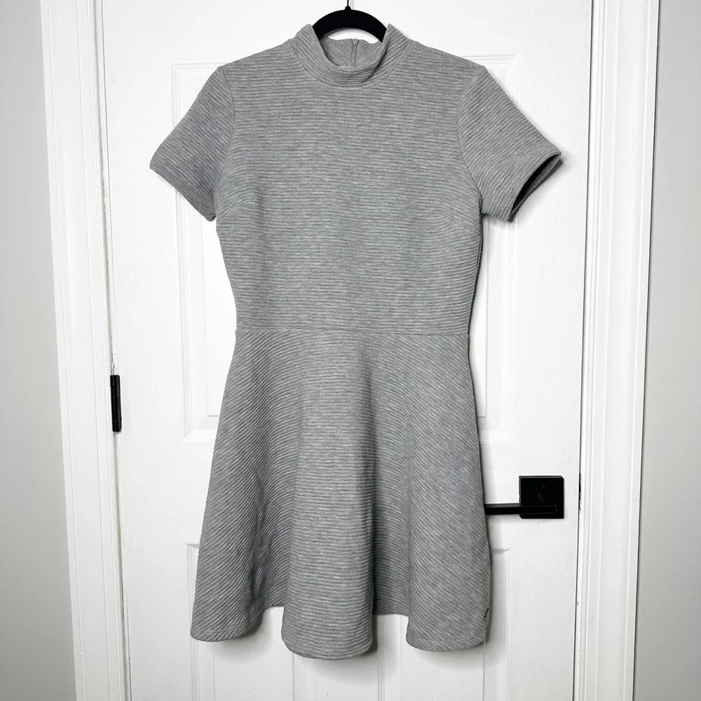 mock neck skater dress Cute And Cozy Mock Neck Knit Skater Dress